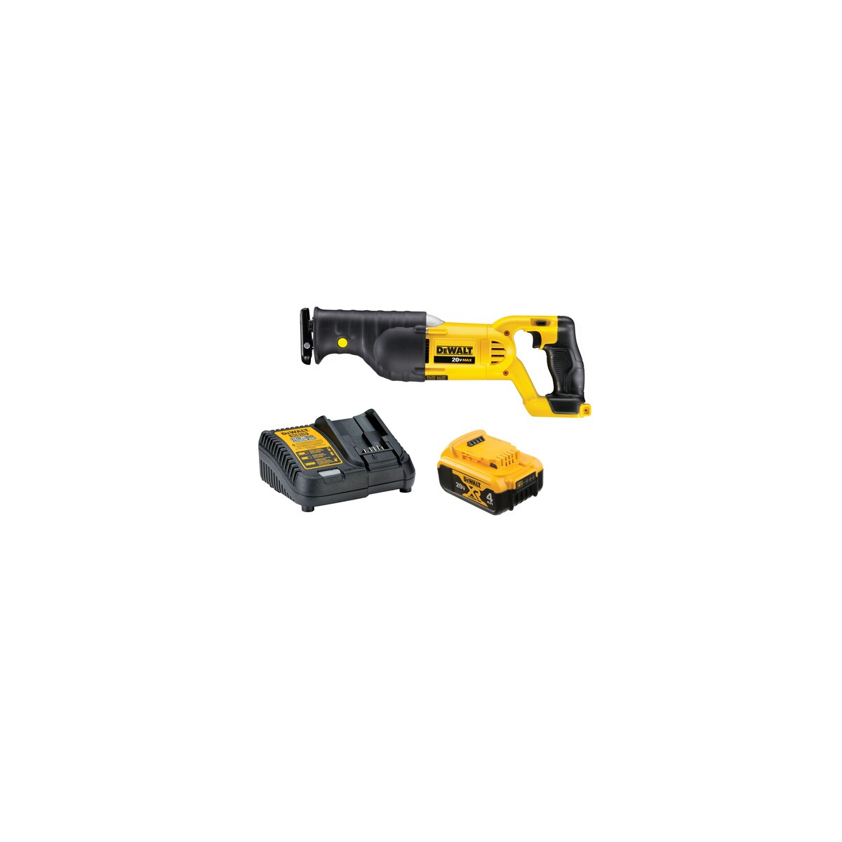 Kit Serra Sabre a Bateria 20V Lition 4,0Ah Max, Carregador Bivolt e Maleta - DEWALT-DCS380KIT-BR