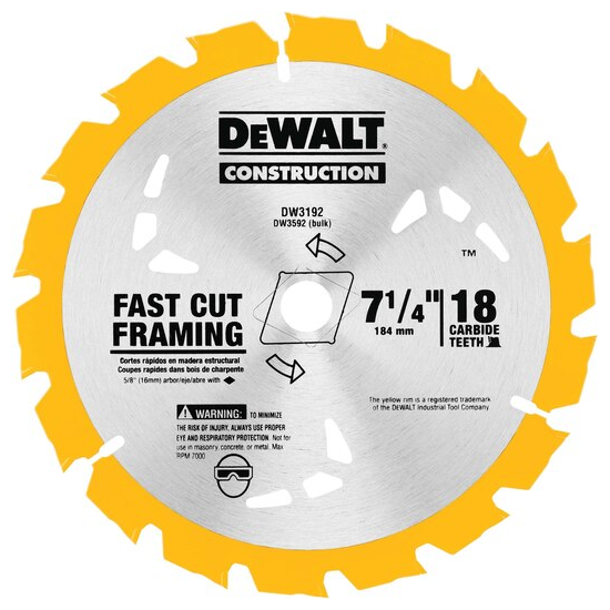 Lâmina para Serra Circular 7 1/4" - 18D - DEWALT-DW3192