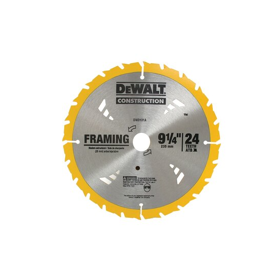 Lâmina para Serra Circular 9.1/4" 24 Dentes - DEWALT-DW3131A