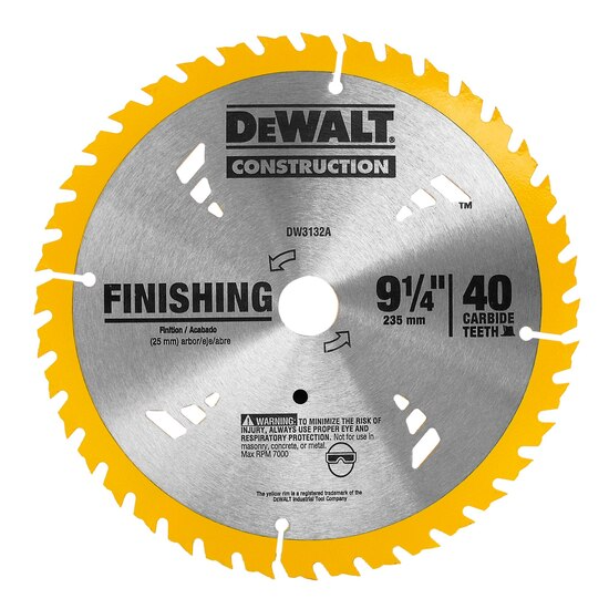 Lâmina para Serra Circular Linha Construction 9 1/4" 40D - DEWALT-DW3132A