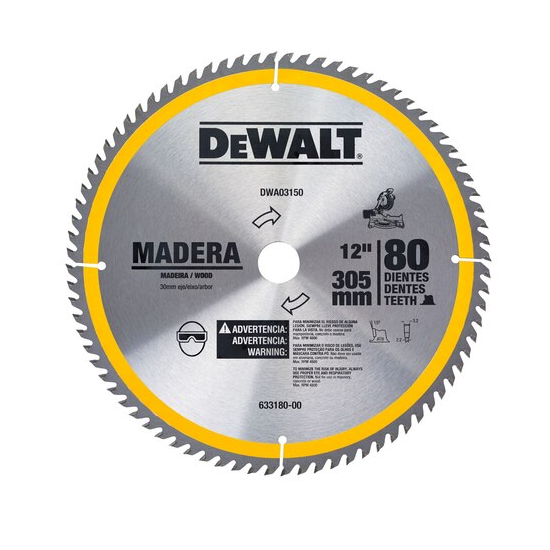 Lâmina para Serra Esquadria e Bancada Linha DWA 12" 80D - DEWALT-DWA03150