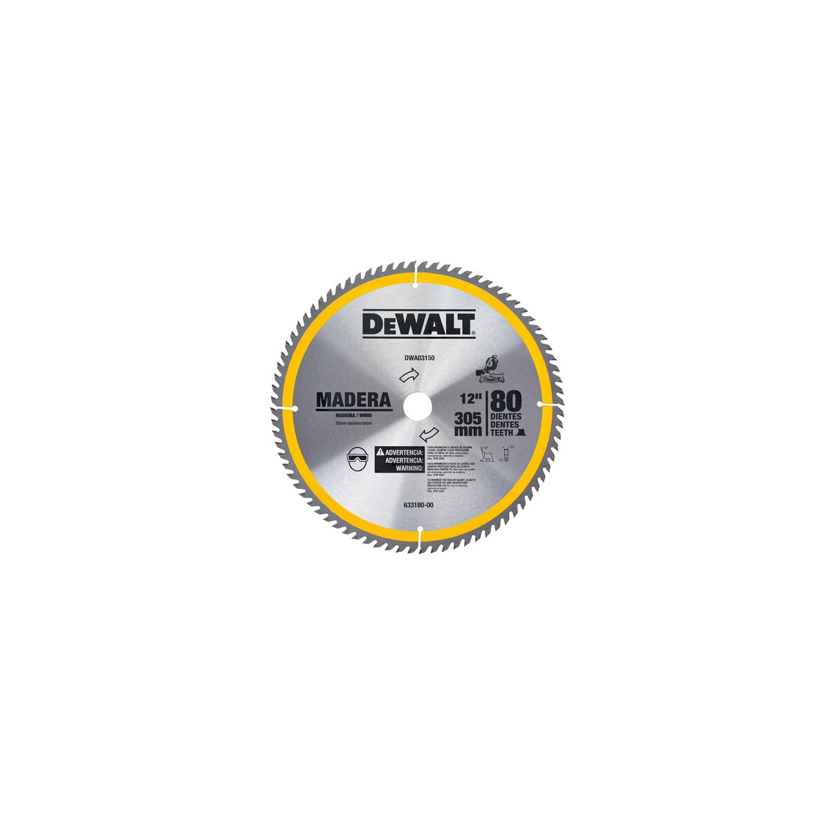 Lâmina para Serra Esquadria e Bancada Linha DWA 12" 80D - DEWALT-DWA03150