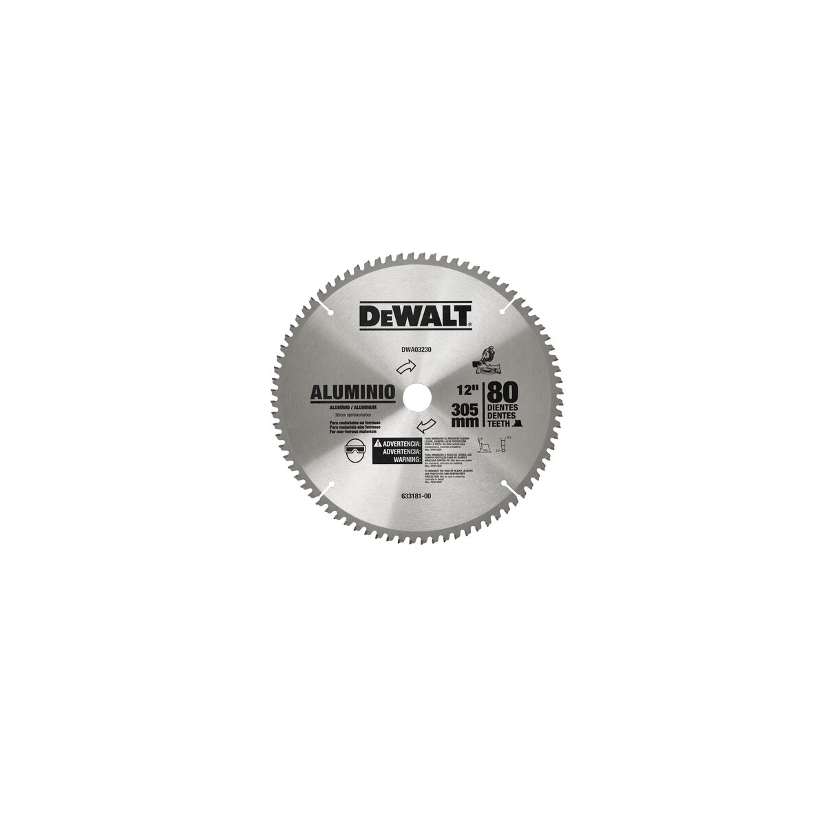 Lâmina para Serra Esquadria e Bancada Linha DWA 12" - 80D - DEWALT-DWA03230