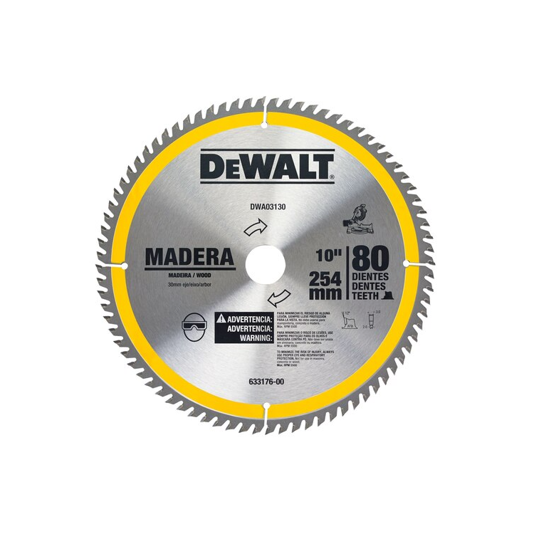 Lâmina Serra Esquadria para Madeira 10'' x 80 Dentes - DEWALT-DWA03130