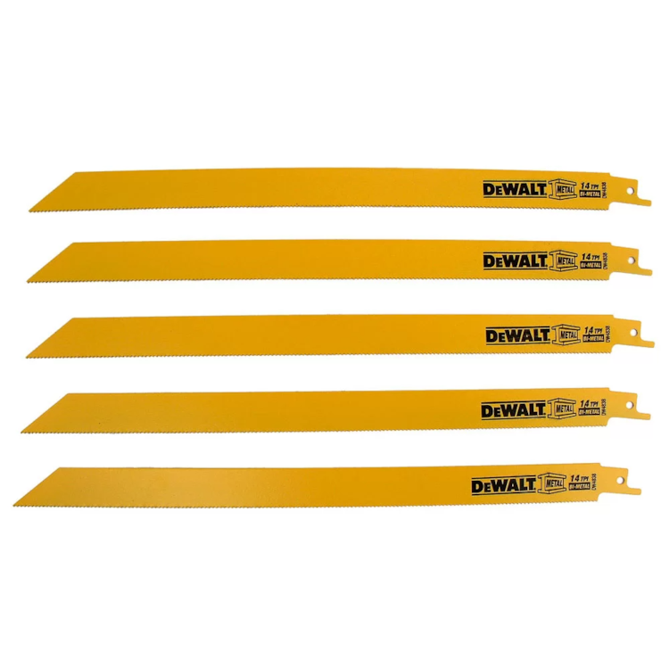 Lâmina Serra Sabre de 12 Pol. para Metal com 5 Unidades - DEWALT-DW4838