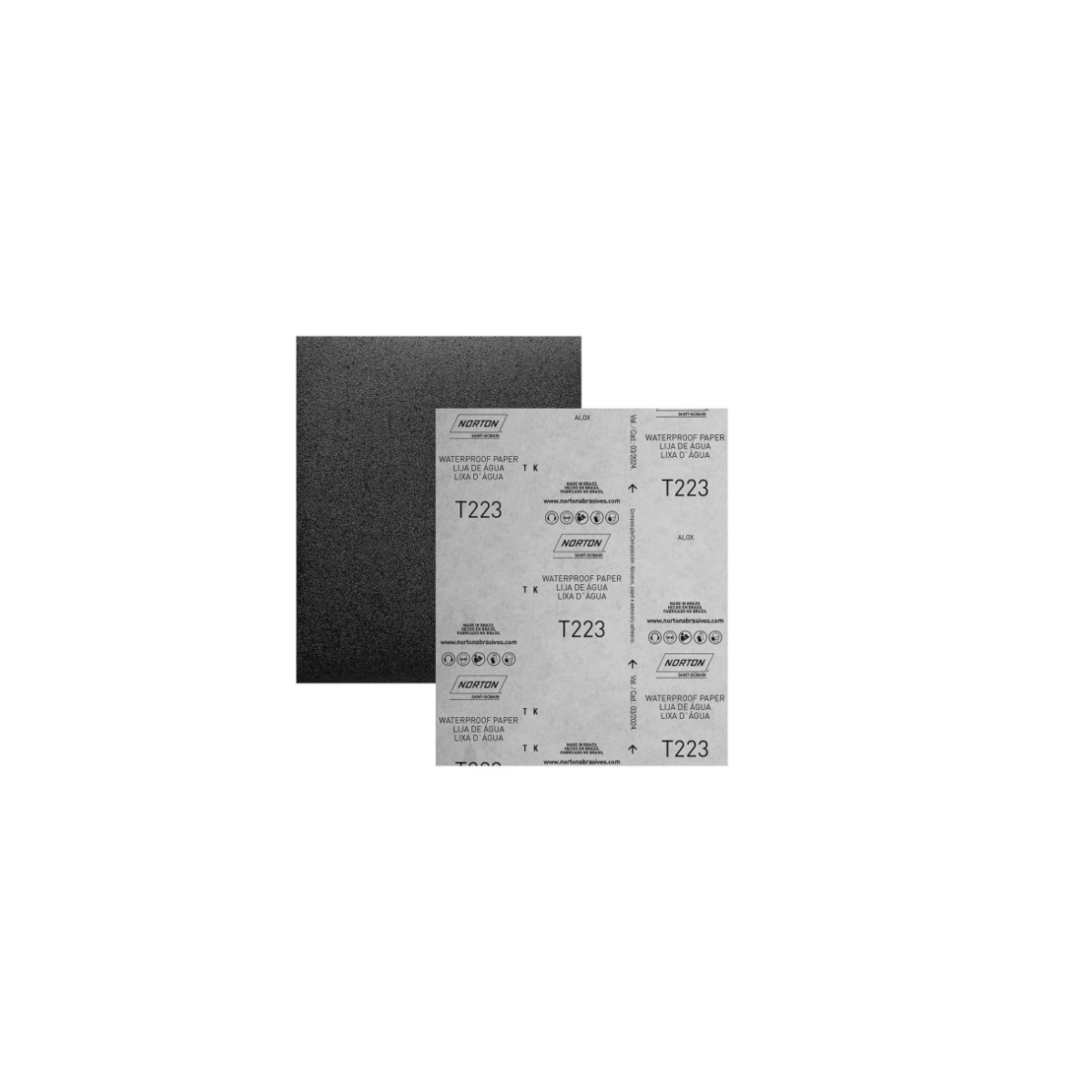 Lixa de Folha D'água Grão 240 225x275mm com 50 Unidades - NORTON-66261161503