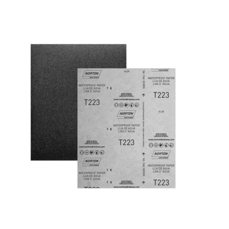 Lixa de Folha D'água Grão 240 225x275mm com 50 Unidades - NORTON-66261161503