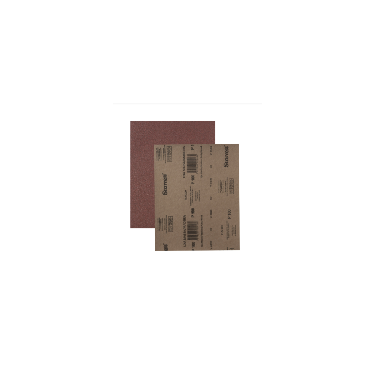 Lixa Massa e Madeira 225 X 75mm Grão 100 - STARRET-FLM100