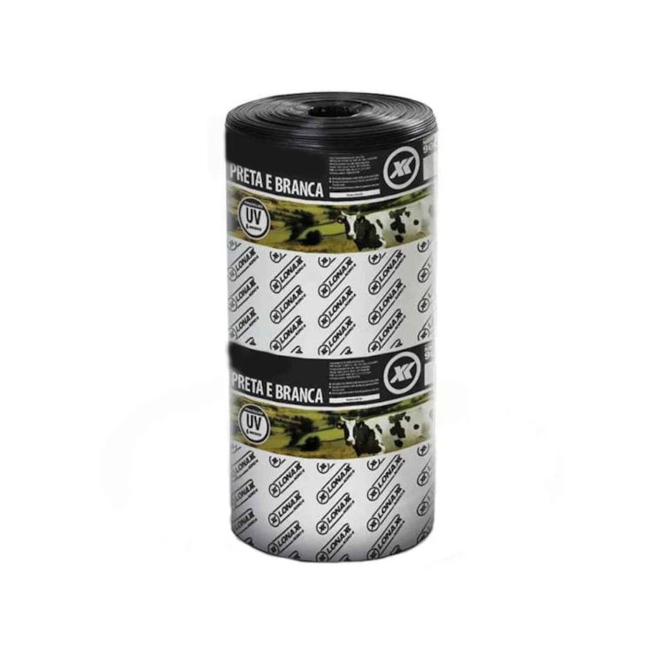 Lona Preta/Branca 10x50M 60KG - LONAX-7031