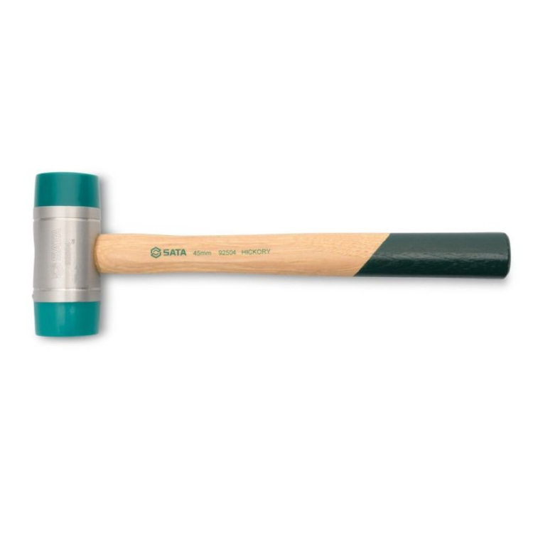 Martelo de borracha de duas cabeças 22 mm com cabo de nogueira SATA-ST92501