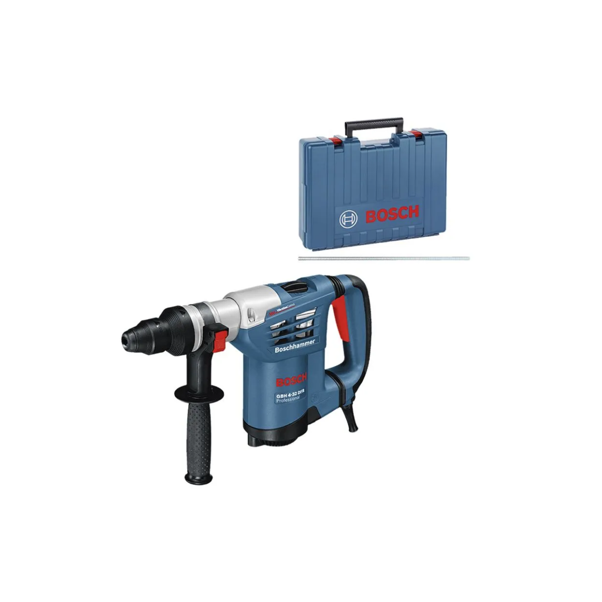 Martelo Perfurador Rompedor GBH 4-32 DFR 900W 4,2J EPTA 220V com Mandril SDS-Plus + Maleta - BOSCH-06113321E0