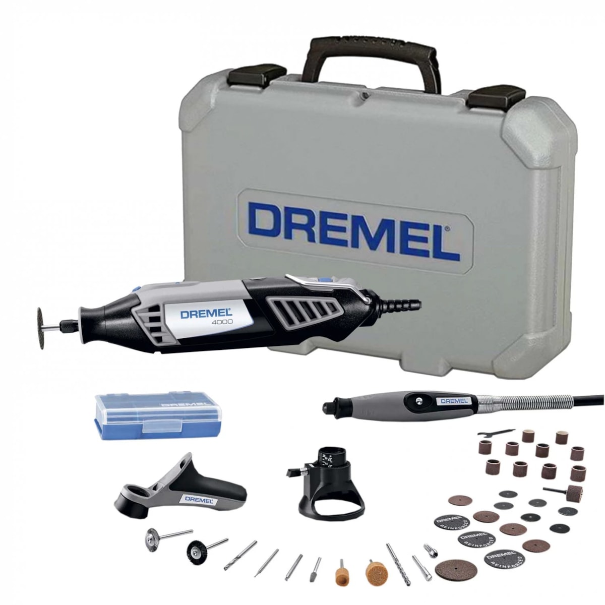 Micro Retifica 4000 220V 175W 220V com 36 Acessórios e 3 Acoplamentos + Maleta - DREMEL-F0134000NC