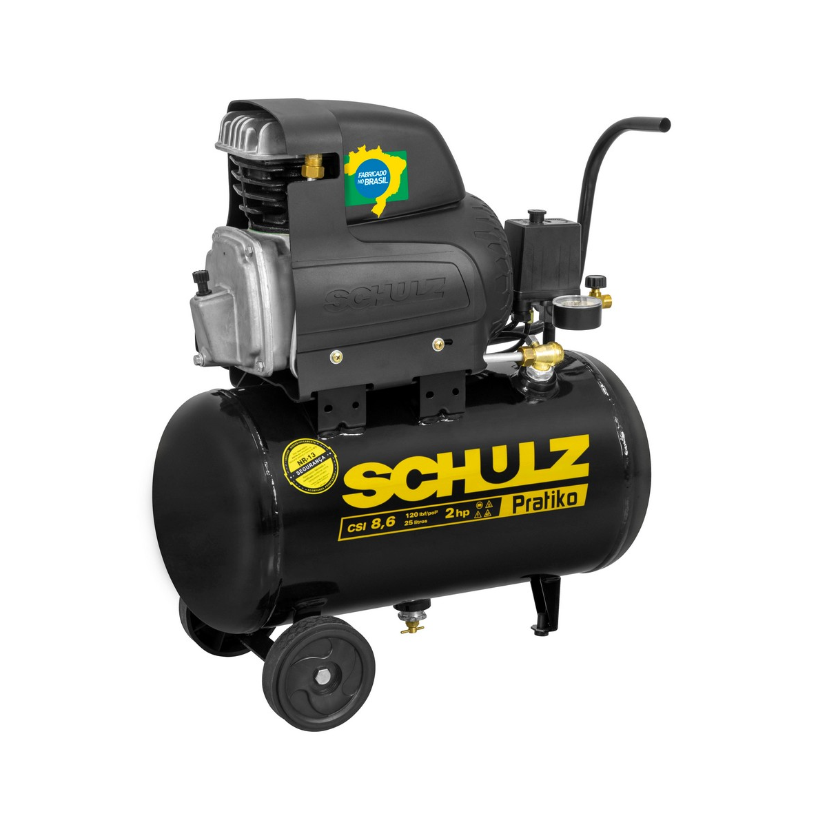 Motocompressor CSI 8.6/25 Pratiko - 8,6pcm 25L 120psi - 220V - SCHULZ-91504220
