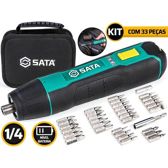 Parafusadeira A Bateria Recarregável USB 3.6V 1/4 - SATA-ST51010