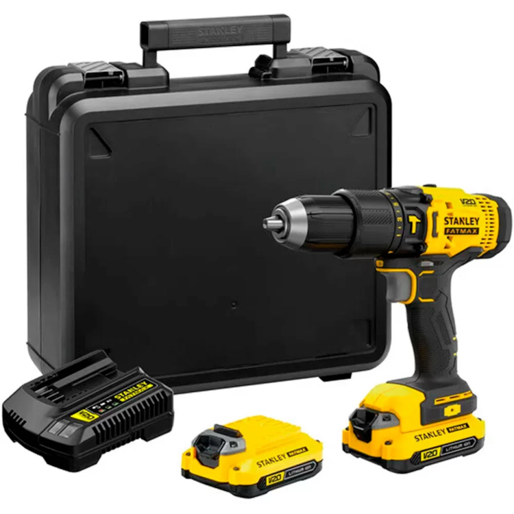 Parafusadeira/Furadeira De Impacto 1/2 20V Com Carregador E 2 Baterias Bivolt Max Lithium - STANLEY-SCD711C2K-BR