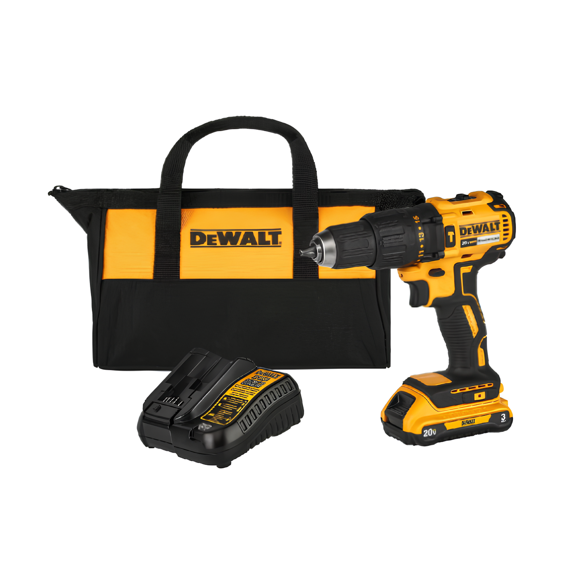 Parafusadeira/Furadeira de Impacto 1/2'' 220V com 1 Baterias 20V MAX Ion de Lítio 3.0Ah + Carregador Bivolt e Bolsa - DEWALT-DCD7781L1-BR