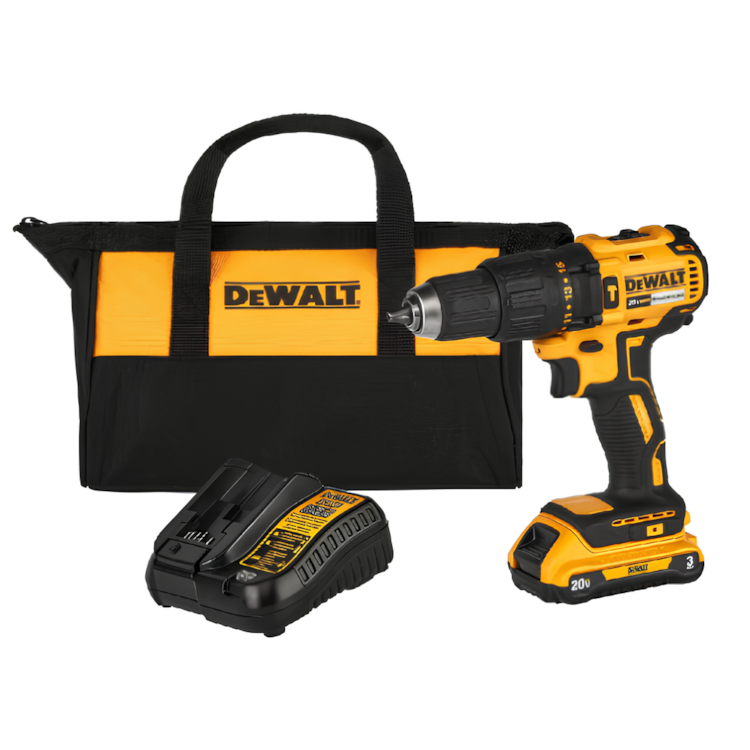 Parafusadeira/Furadeira de Impacto 1/2'' 220V com 1 Baterias 20V MAX Ion de Lítio 3.0Ah + Carregador Bivolt e Bolsa - DEWALT-DCD7781L1-BR