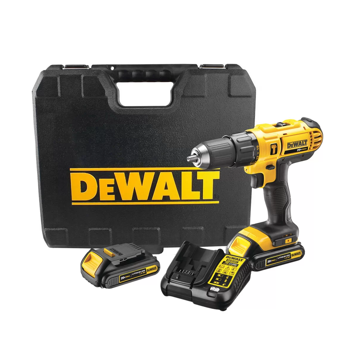 Parafusadeira/Furadeira Impacto a Bateria 20V Li-Ion 1/2 Pol. com Carregador 2 Bat. e Maleta - DEWALT-DCD776C2-BR