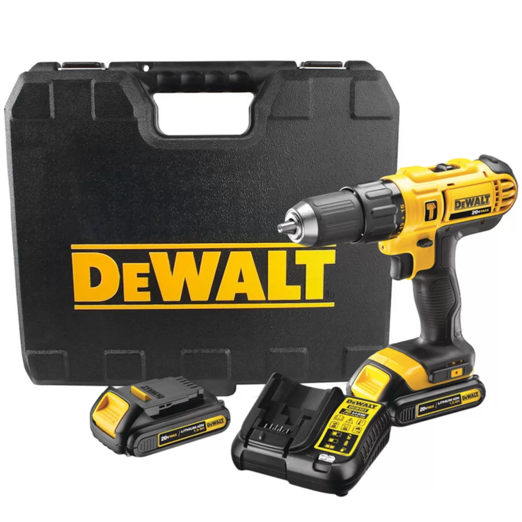 Parafusadeira/Furadeira Impacto a Bateria 20V Li-Ion 1/2 Pol. com Carregador 2 Bat. e Maleta - DEWALT-DCD776C2-BR