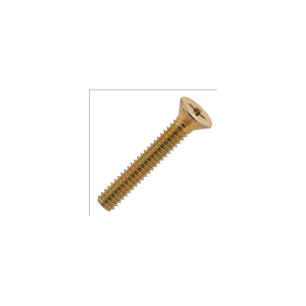 Parafuso Rosca Máquina Cabeça Chata Fenda 6 x 45 Bicromatizado (1 Peça) - BELENUS-RMCH6X45BC