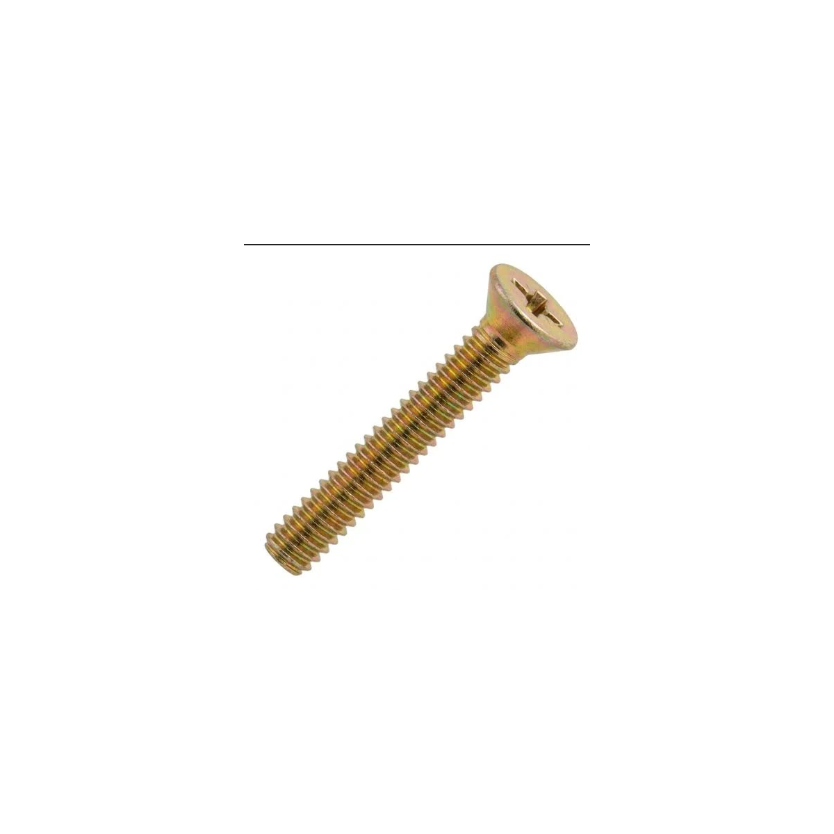 Parafuso Rosca Máquina Cabeça Chata Fenda 8 x 12 Bicromatizado (1 Peça) - BELENUS-RMCH8X12BC