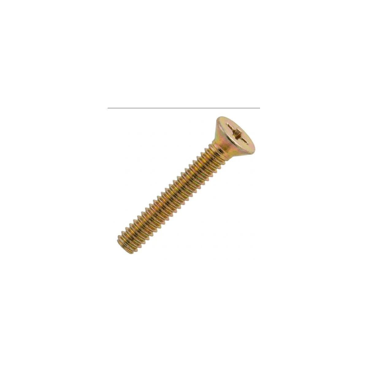 Parafuso Rosca Máquina Cabeça Chata Fenda 8 x 16 Bicromatizado ( 1 Peça) - BELENUS-RMCH8X16BC