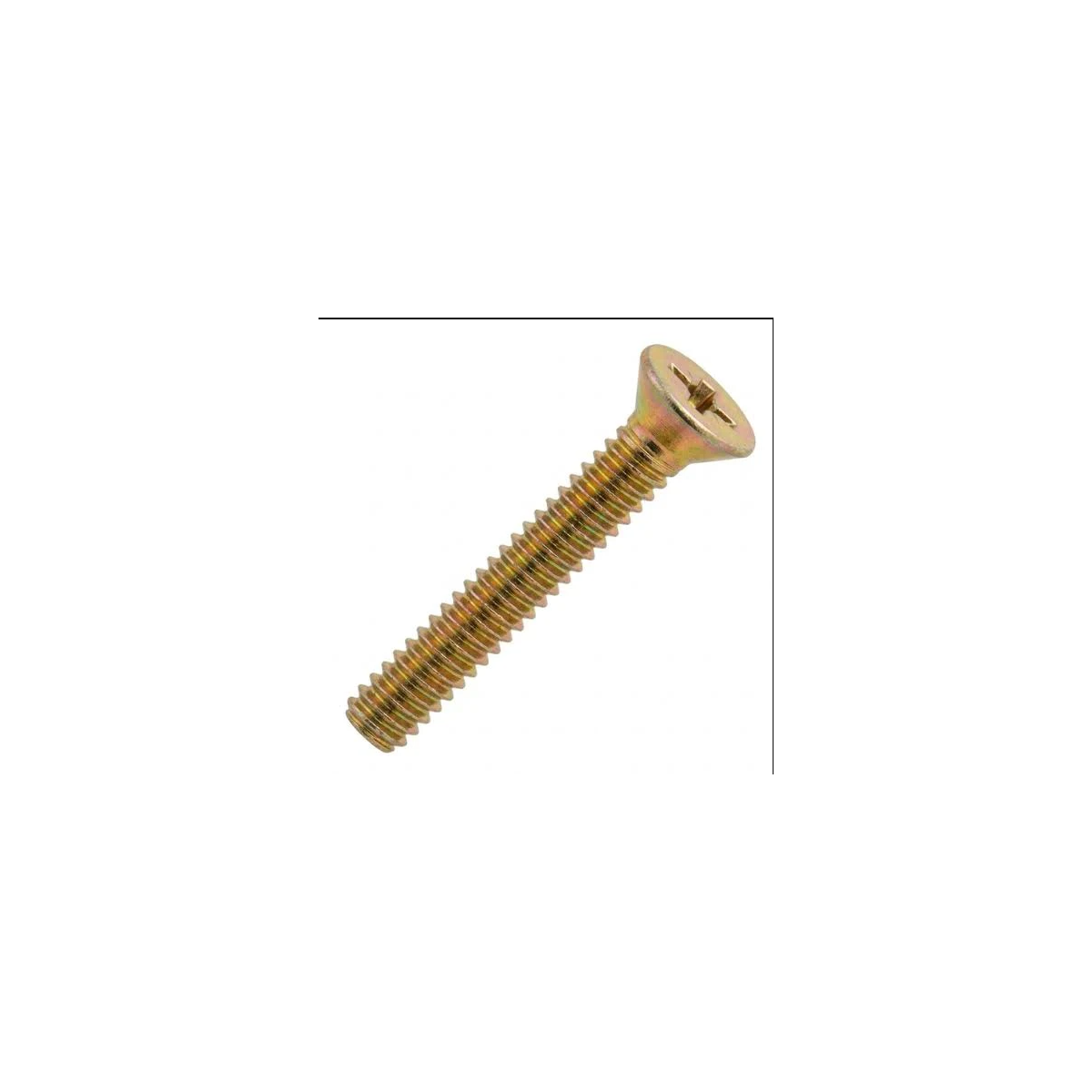 Parafuso Rosca Máquina Cabeça Chata Fenda Phillips 5 X 25 Bicromatizado (1 Peça) - BELENUS-RMCHPH5X25BC