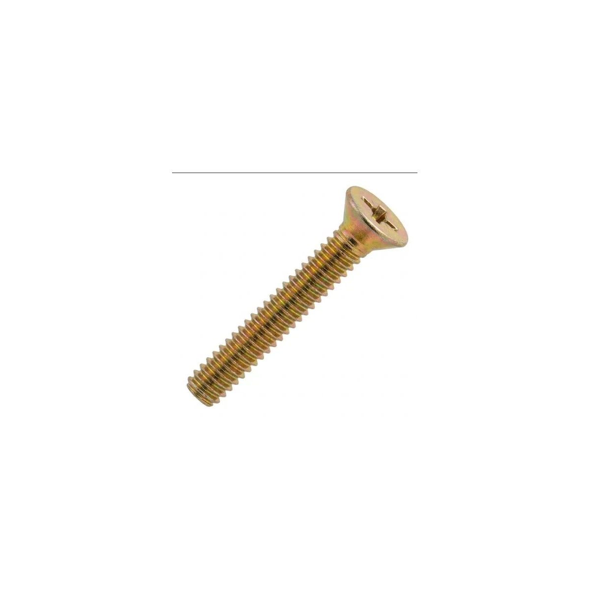 Parafuso Rosca Máquina Cabeça Chata Fenda Phillips 6 X 25 Bicromatizado (1 Peça) - BELENUS-RMCHPH6X25BC
