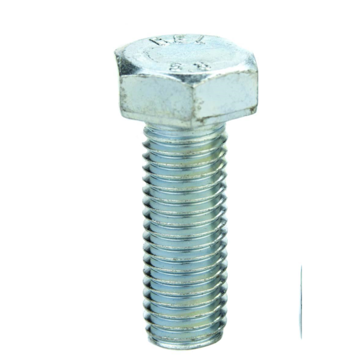 Parafuso Sextavado Rosca Inteira M12-1.75 X 25 (1 Peça) - Aço Carbono Zincado Branco Classe 5.8 - BELENUS - SXRI12X25ZI