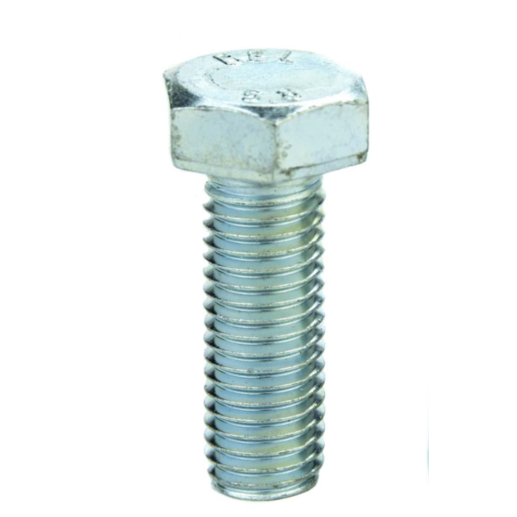 Parafuso Sextavado Rosca Inteira M12-1.75 X 45 (1 Peça) - Aço Carbono Zincado Branco Classe 5.8 - BELENUS - SXRI12X45ZI