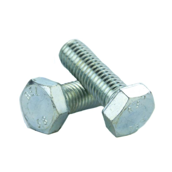 Parafuso Sextavado Rosca Inteira M8-1.25 X 16 (1 Peça) - Aço Carbono Zincado Branco Classe 5.8 - BELENUS - SXRI8X16ZI