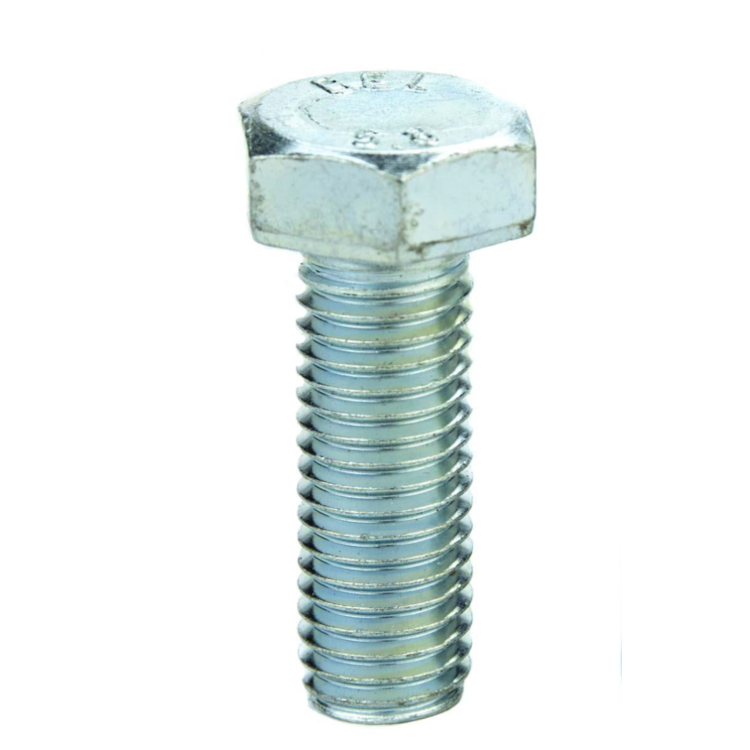 Parafuso Sextavado Rosca Inteira M8-1.25 X 25 (1 Peça) - Aço Carbono Zincado Branco Classe 5.8 - BELENUS - SXRI8X25ZI