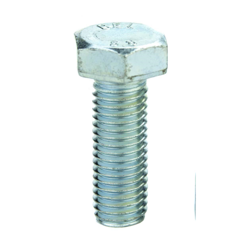 Parafuso Sextavado Rosca Inteira M8-1.25 X 50 (1 Peça) - Aço Carbono Zincado Branco Classe 5.8 - BELENUS - SXRI8X50ZI