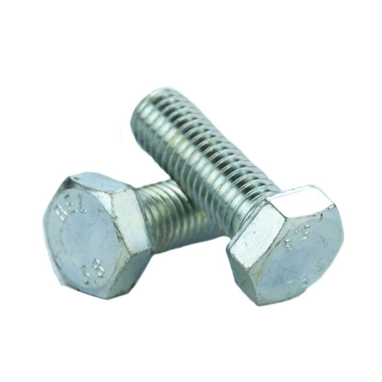 Parafuso Sextavado Rosca Inteira M8-1.25 X 60 (1 Peça) - Aço Carbono Zincado Branco Classe 5.8 - BELENUS - SXRI8X60ZI