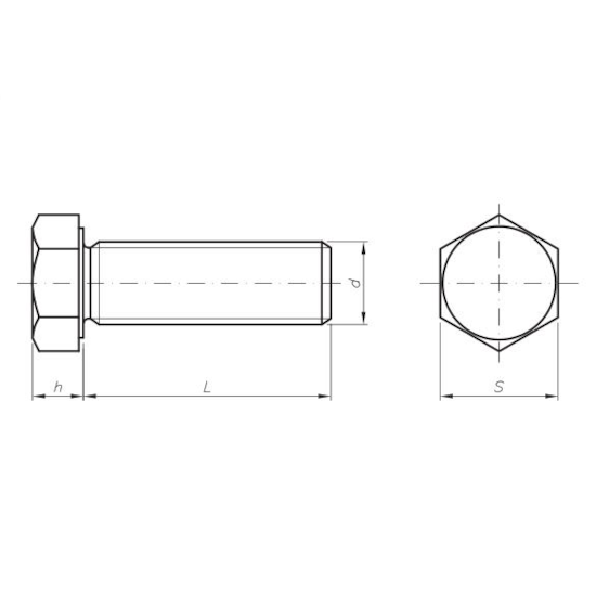 Parafuso Sextavado Rosca Inteira NC 3/4 x 1.3/4 Grau 5 (1 Peça) - BELENUS-SXRI3/4X1-3/488