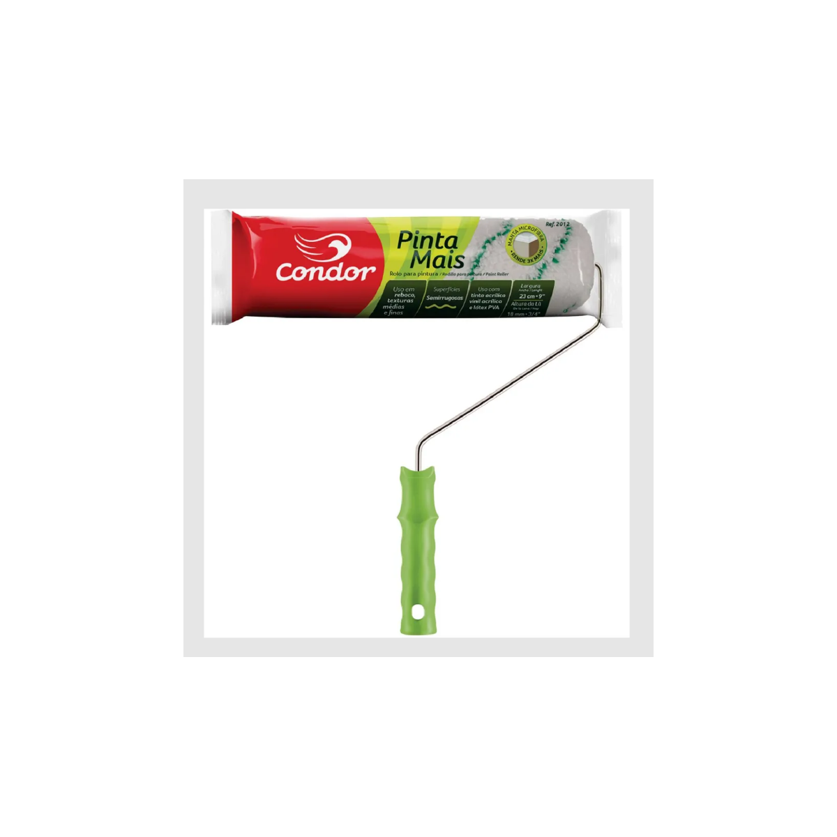 Rolo Lã Pinta Mais 23Cm 2012 Com Suporte CONDOR-91023