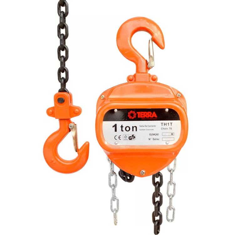 Talha Manual 1T com Corrente de 5 Metros - TERRA-705072