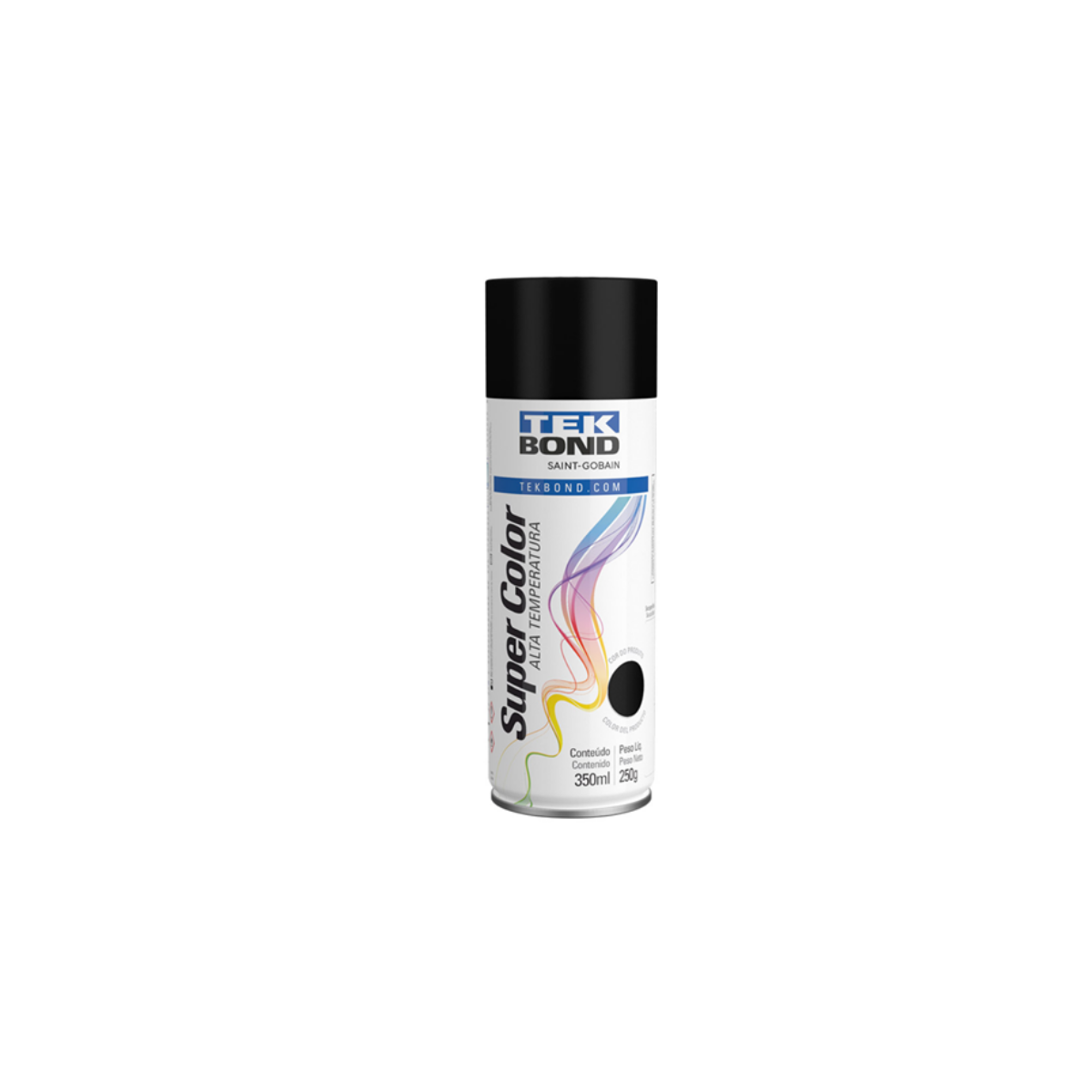 Tinta Spray 350ml Alta Temperatura Preto Fosco - TEKBOND-23371006900