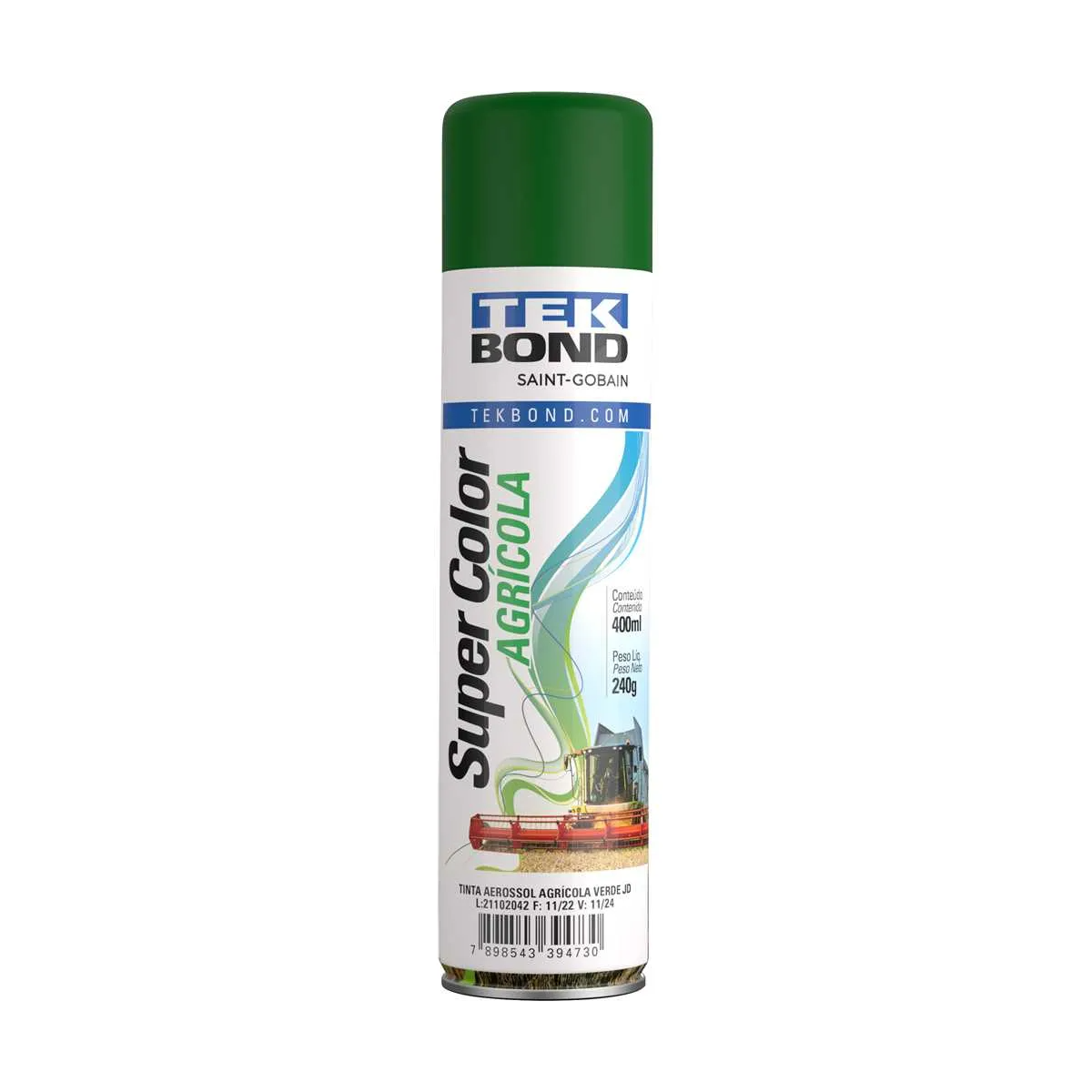Tinta spray agrícola verde JD 400 ml TEKBOND-13841006900