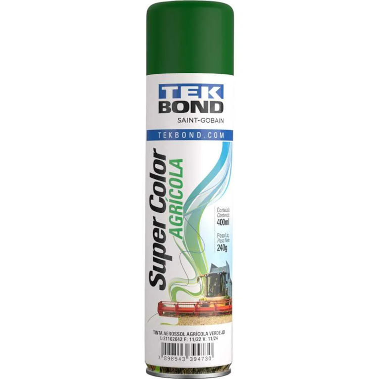 Tinta spray agrícola verde JD 400 ml TEKBOND-13841006900