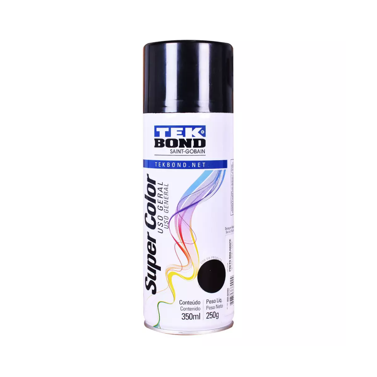 Tinta Spray De Uso Geral Preto Brilhante 350ML - TEKBOND-23011006900