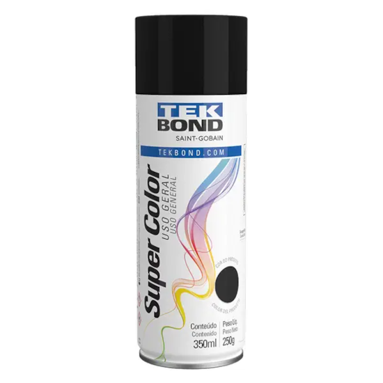 Tinta Spray De Uso Geral Preto Fosco 350ML - TEKBOND-23001006900