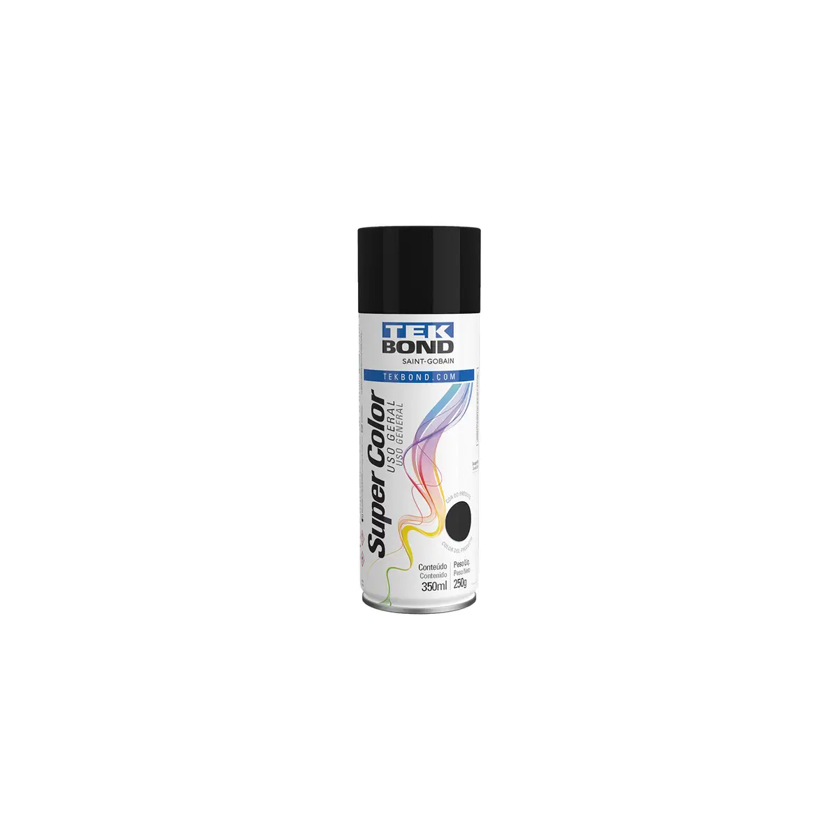 Tinta Spray De Uso Geral Preto Fosco 350ML - TEKBOND-23001006900
