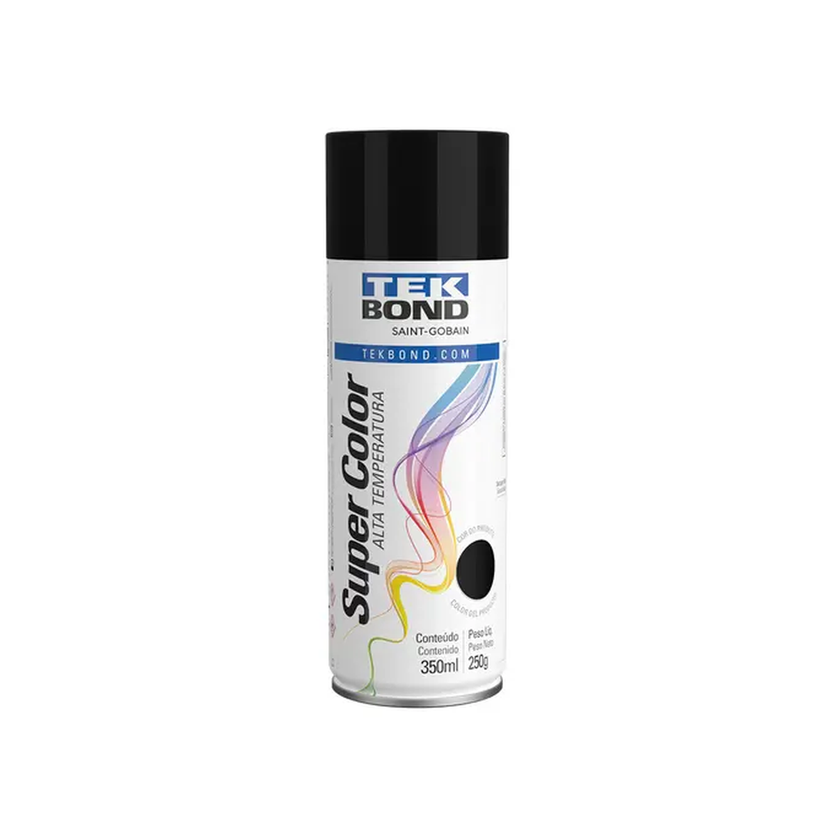 Tinta Spray Super Color Preto Brilhante Alta Temperatura 350ml TEKBOND-23251006900